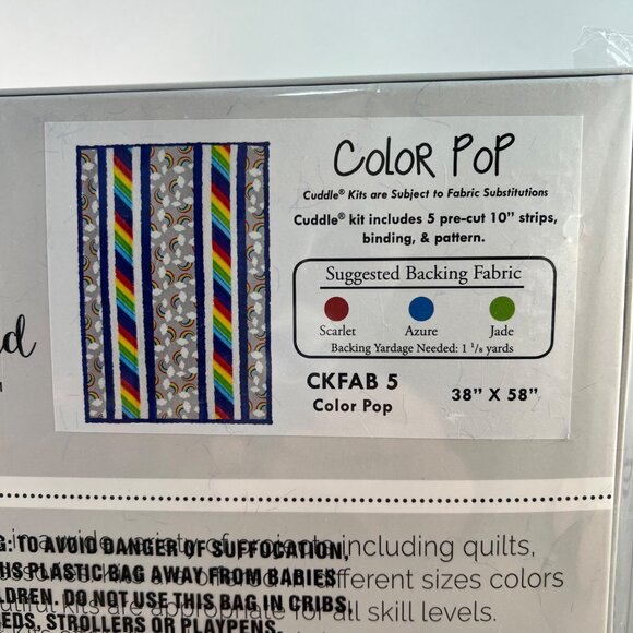 Shannon Fabrics Cuddle Kit Color Pop Finished Quilt 38” x 58” CKFAB 5 Minky NIB - Picture 5 of 14